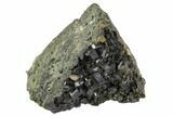Black Andradite (Melanite) Garnet Cluster - Morocco #107900-1